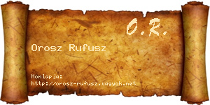 Orosz Rufusz névjegykártya